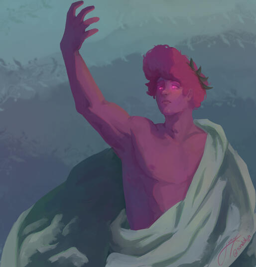 Steven Universe's diamond form in a Greek God pose